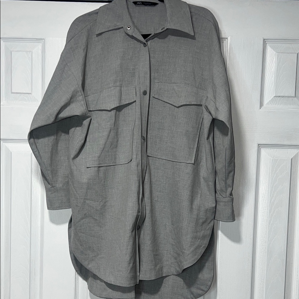 ZARA Women’s Gray Overshirt Jacket
